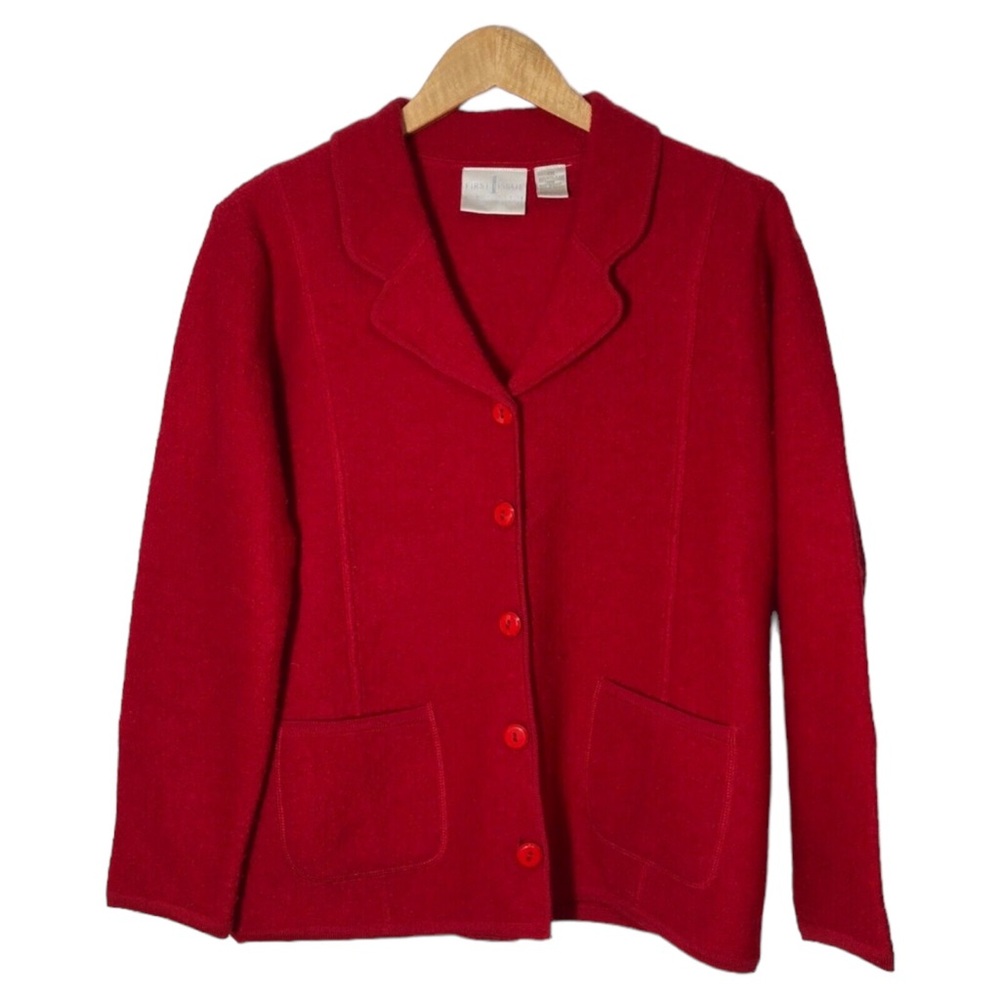Liz Claiborne First Issue Vintage Wool Blazer Womens Petite Small Warm Winter
